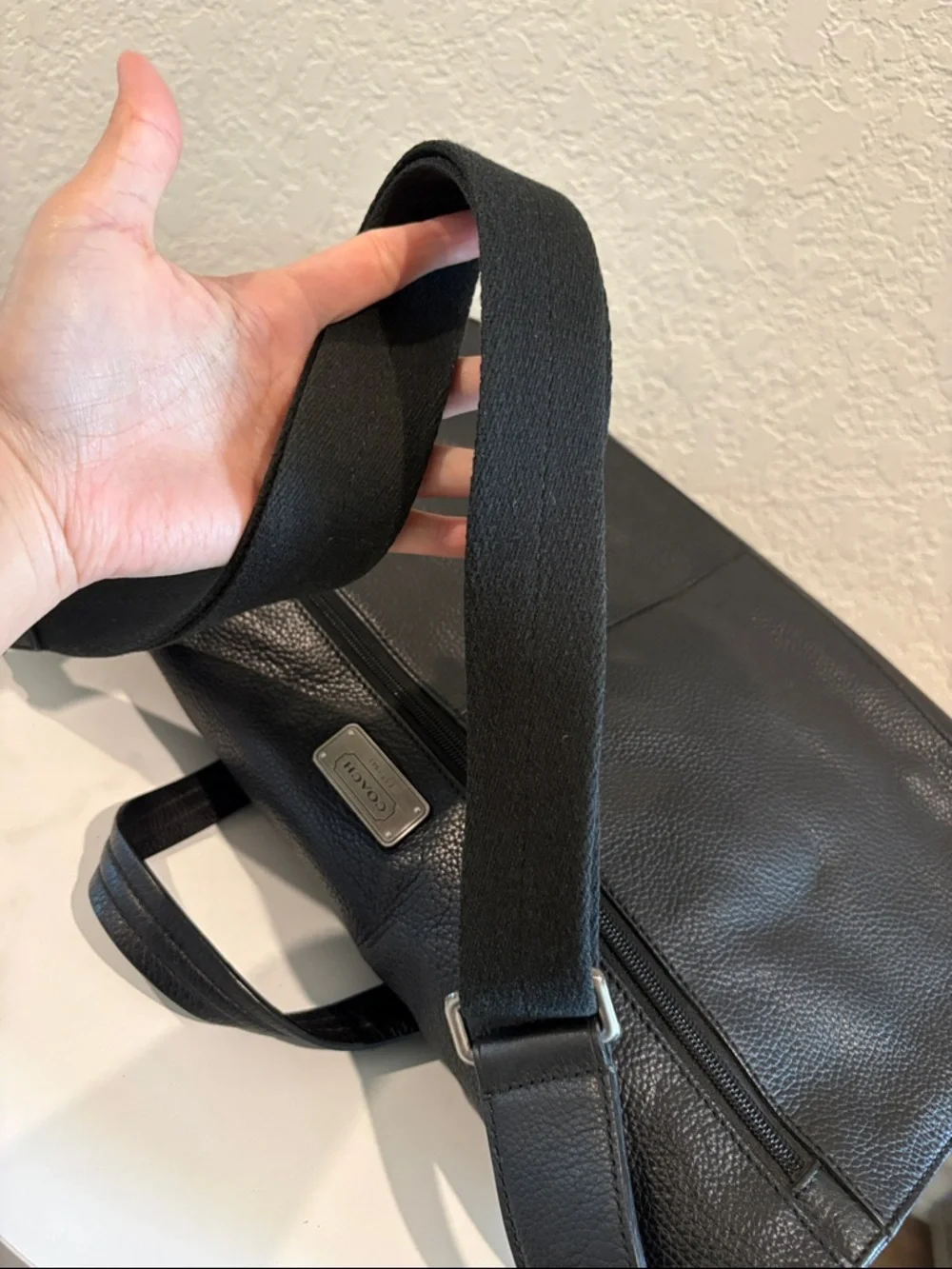 Coach Black Leather Laptop/ Messenger Bag - Picture 4 of 15